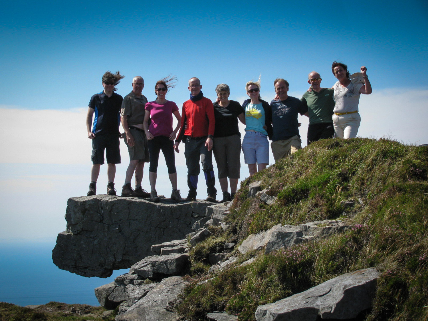 Our hillwalkers on top of Slieve League.