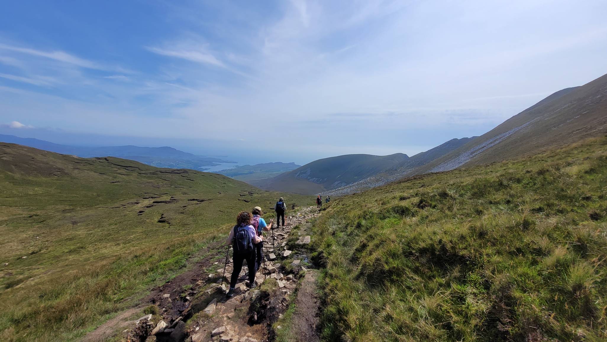 A group walking down the Pilgrim's Path, Sliabh Liag