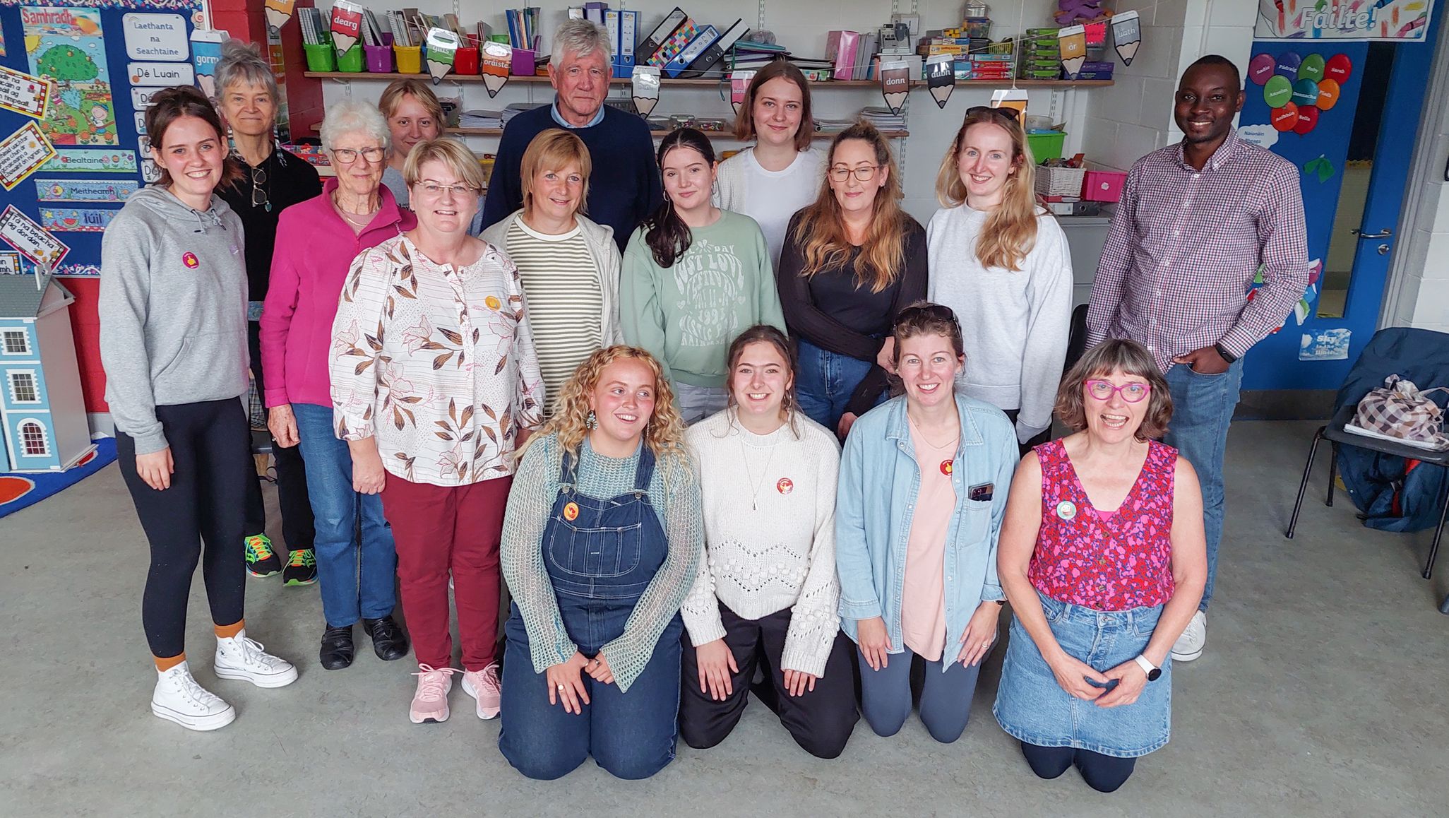 An Irish language class group in Scoil an Choimín, Gleann Fhinne