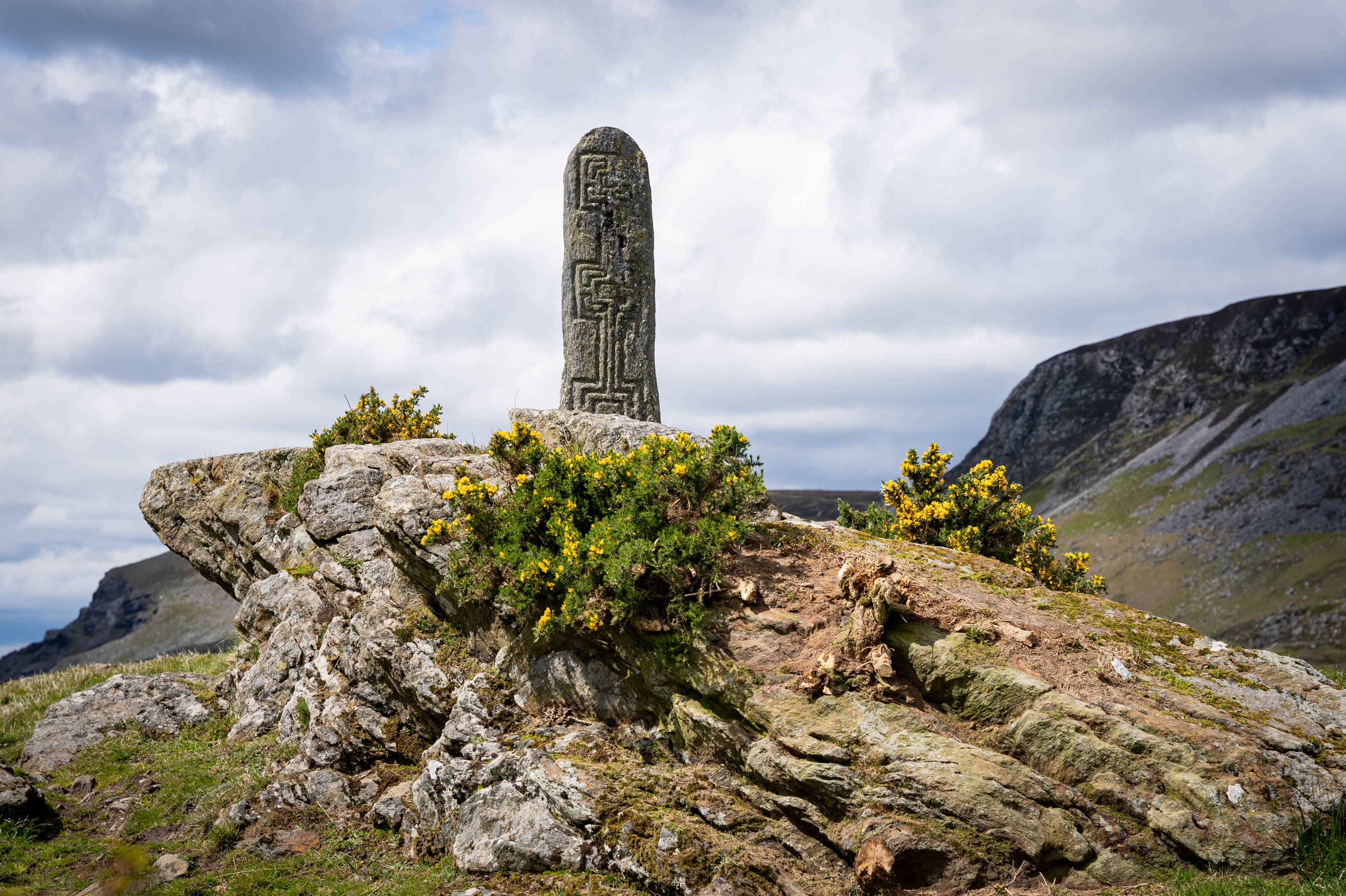 Station 2, Turas Cholm Cille feauting exquisite early-Christian carvings