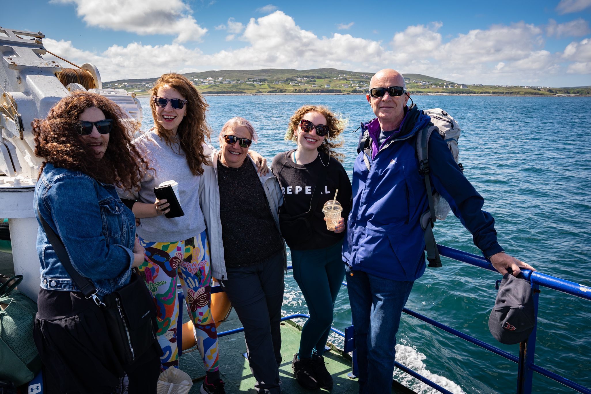 A family on the ferry to Tory Island