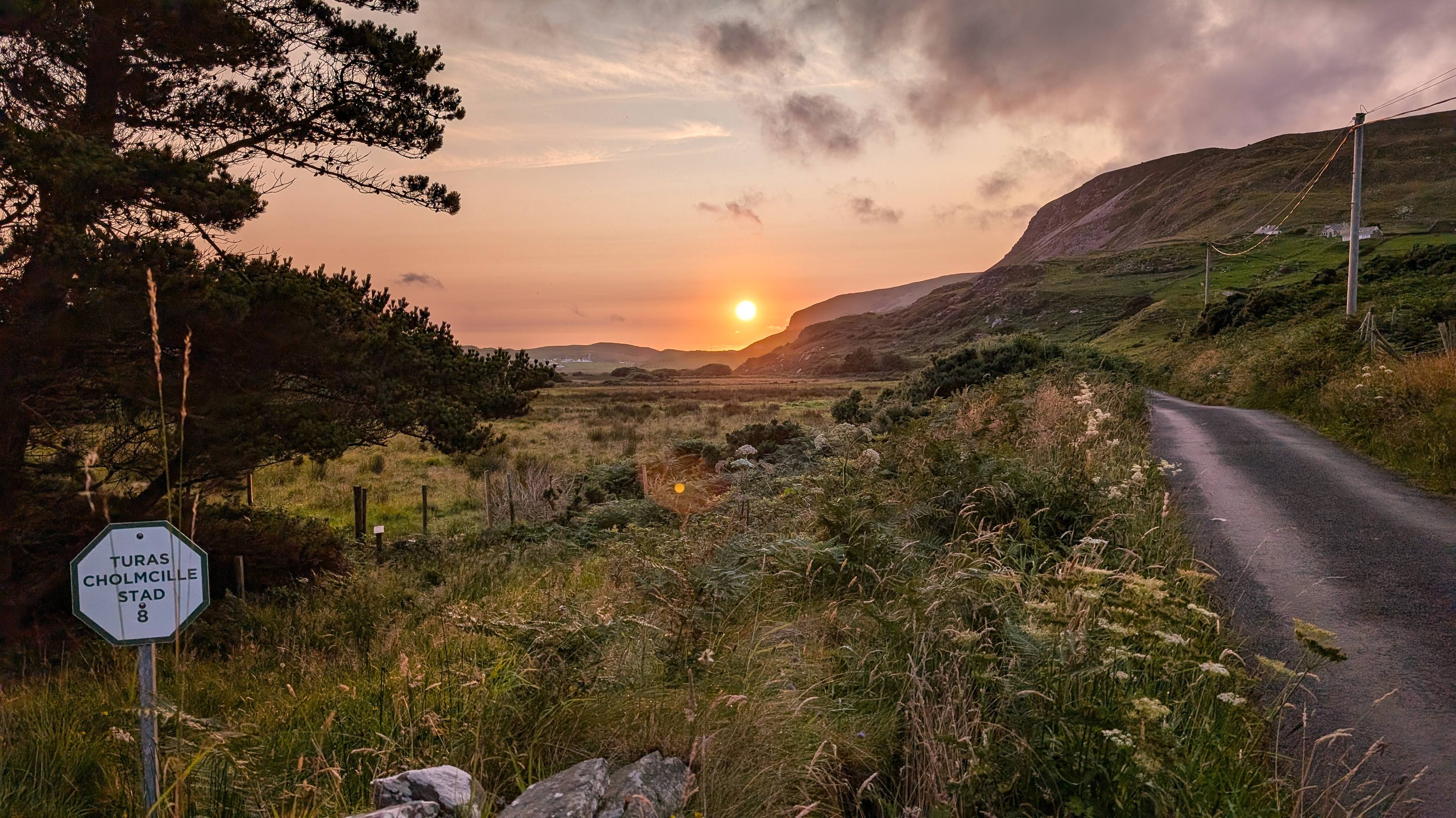 Sunset behind Glen Head